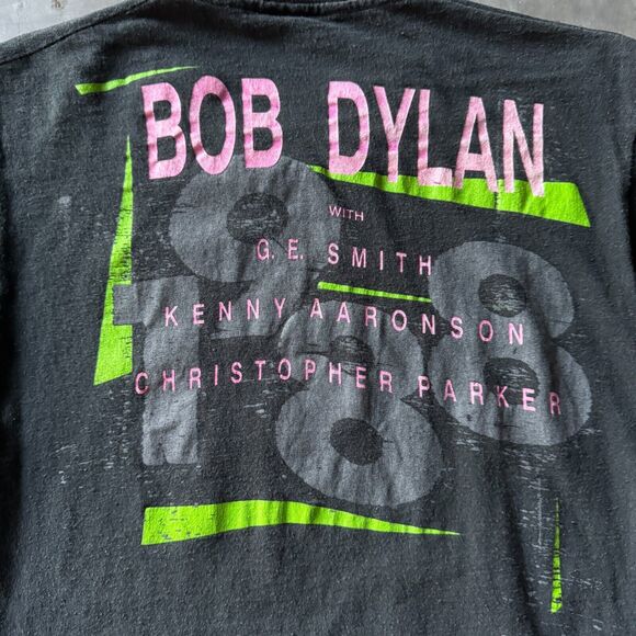 Vintage 1988 80s Bob Dylan Tour Rock Band G E Smith Tour Black T-Shirt Large - Picture 6 of 6